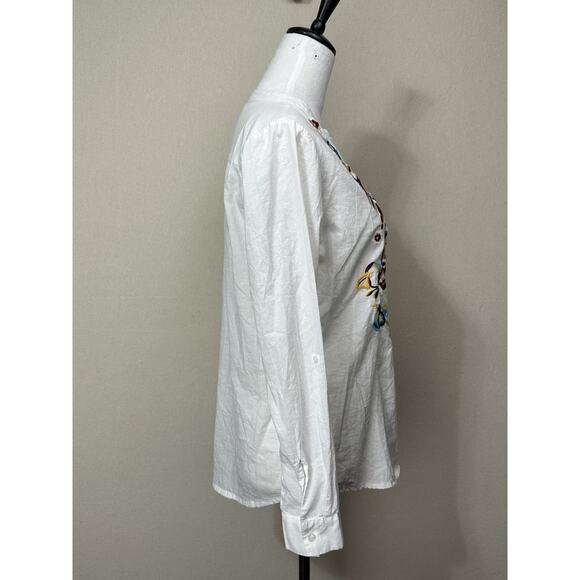 Magazine Women’s Embroidered Tunic Top Size Small Floral Boho Cottage Peasant - Picture 4 of 12